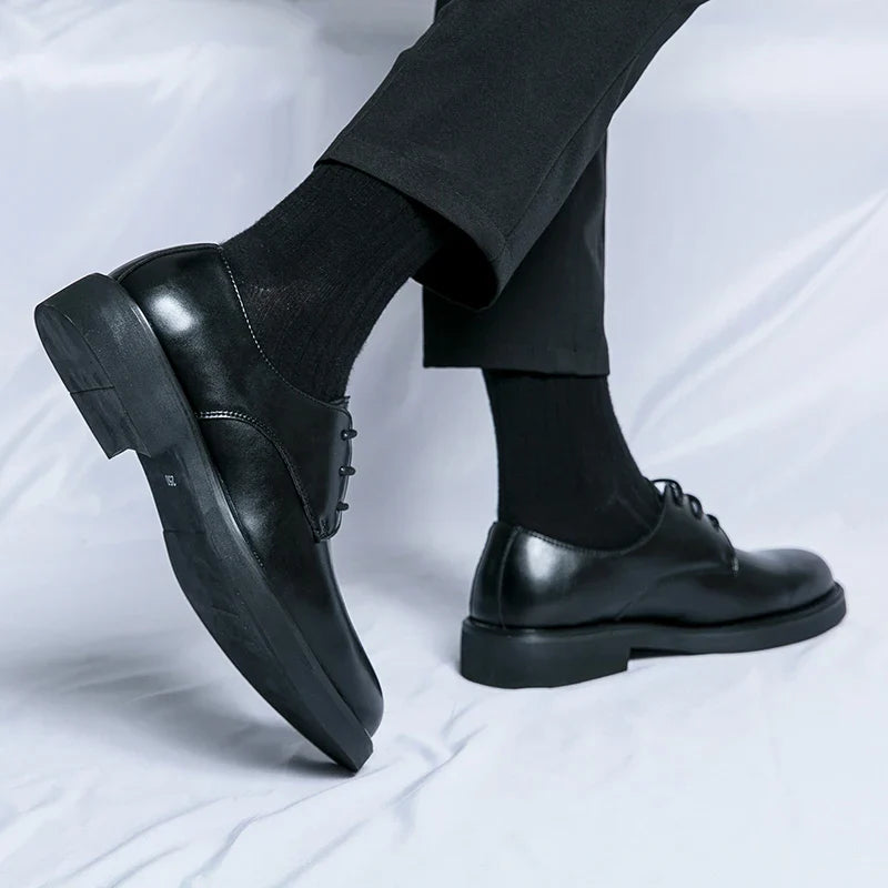 Trend Lace Up Shoes Wedding Dress Footwear Leisure Walk Office Flats New Business Formal Mens Oxford Shoes Leather Casual Shoes