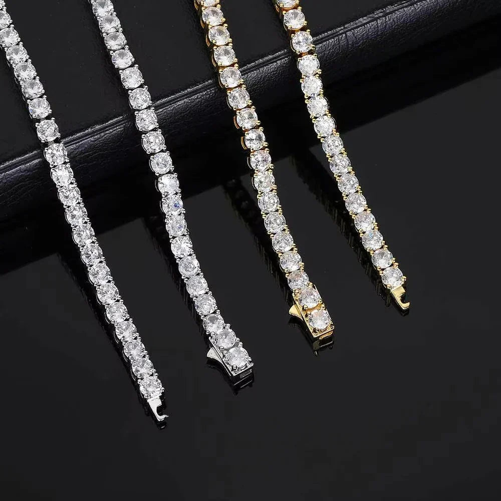 Hip Hop 2 2.5 3 4 5 6.5mm Unisex Moissanite Tennis Bracelet For Women Men 925 Sterling Silver Moissanite Bracelet Fine Jewelry