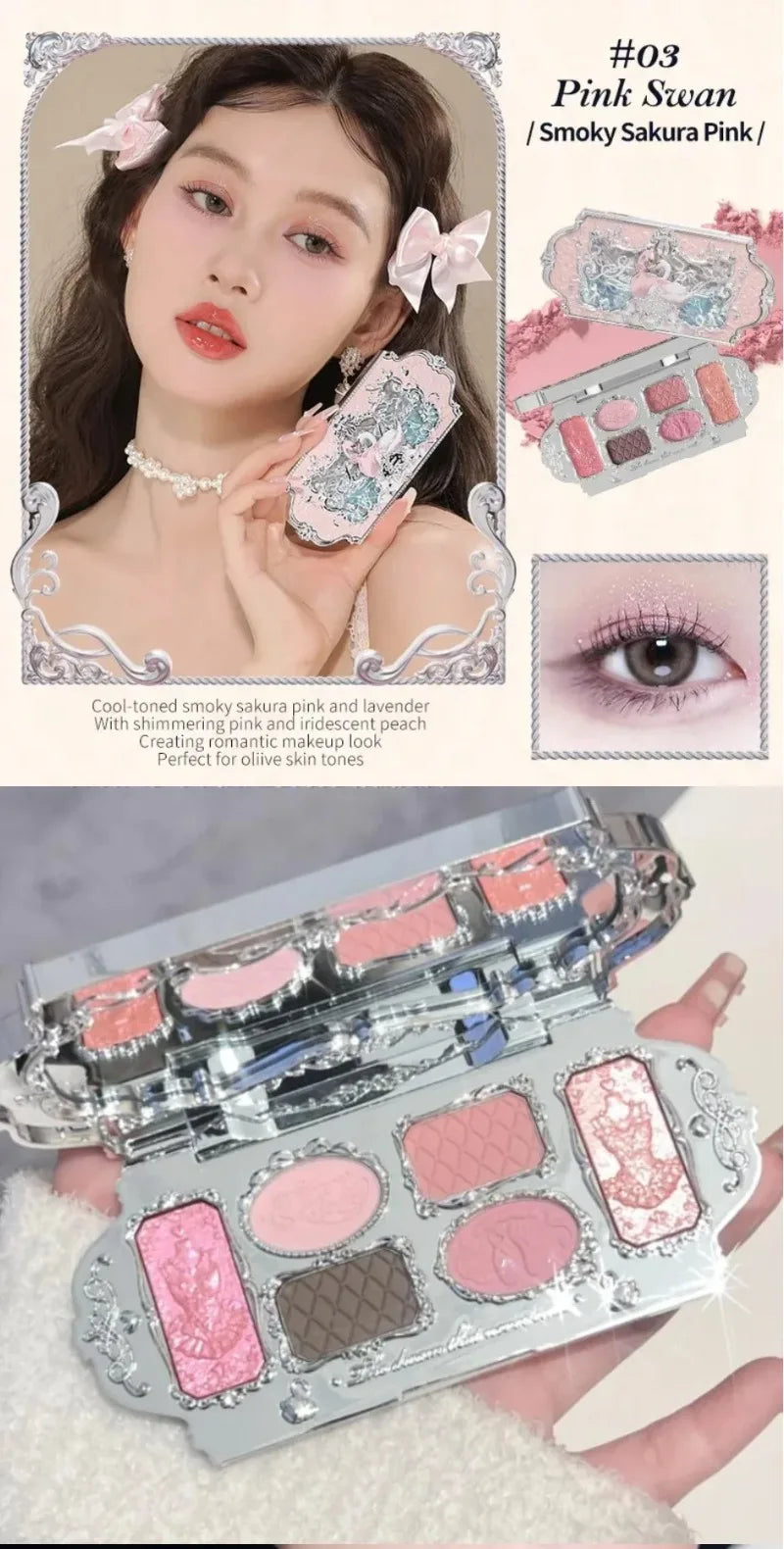 Makeup Set Swan Ballet Concealer Palette Embossed Blusher Shine Lipstick Kit With Bag THE SWEETIE BEAR Bunny Garden