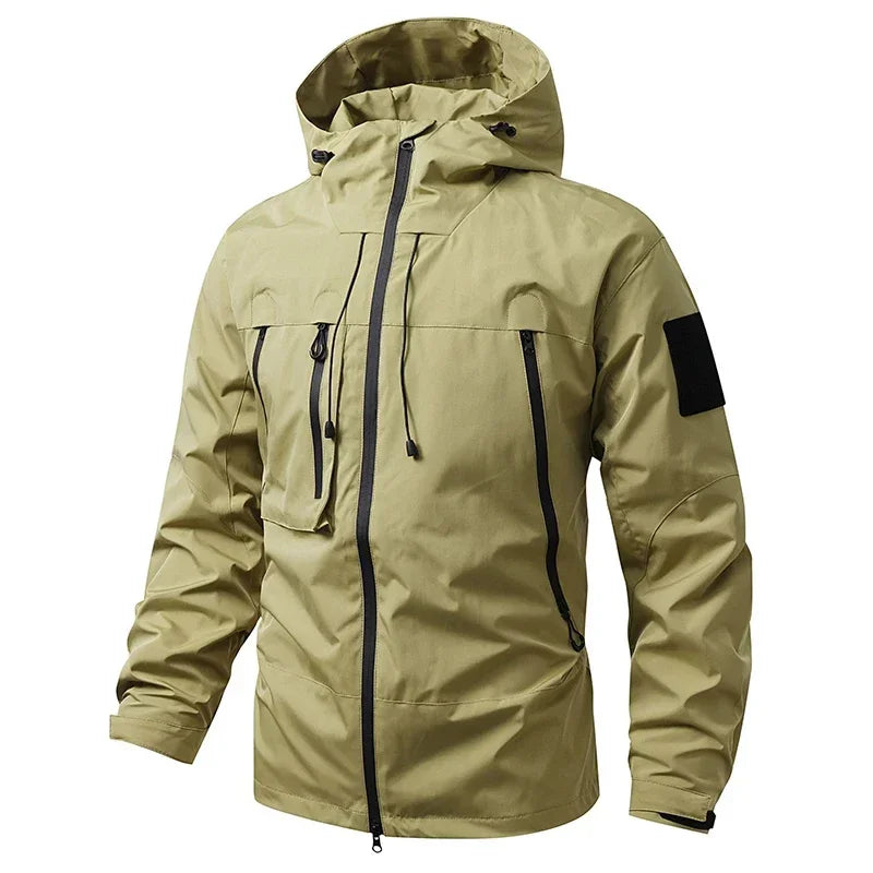 Men's Waterproof Running Jacket Caramel Women Windproof Windbreaker Hiking Camping Cycling Trekking Jogging Jackets