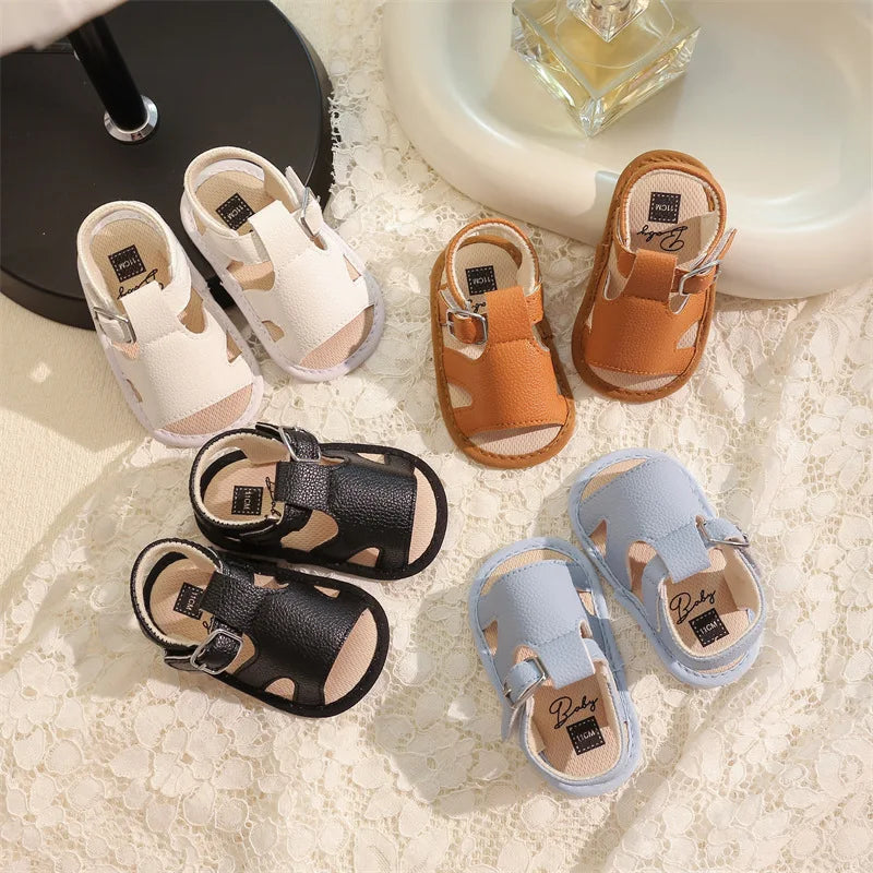2025 New Toddler First Walker Baby Crib Newborn Baby Summer Sandals Infant Boy Girl Shoes Rubber Soft Sole Non-Slip