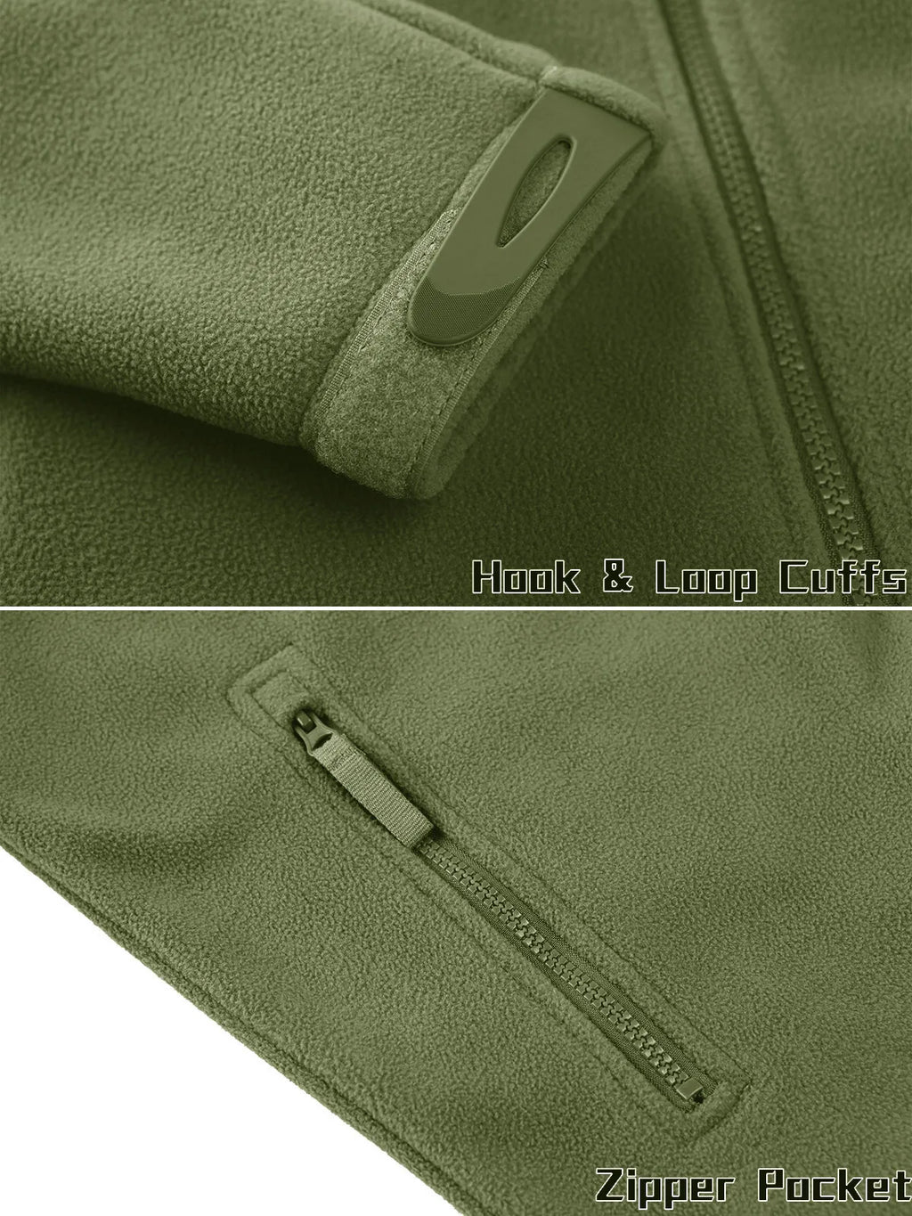 Men's Fleece Jacket Soft Warmth Windproof Full Zip Up Coat Multiple Zipper Pockets Hiking Working Outdoors Windbreaker