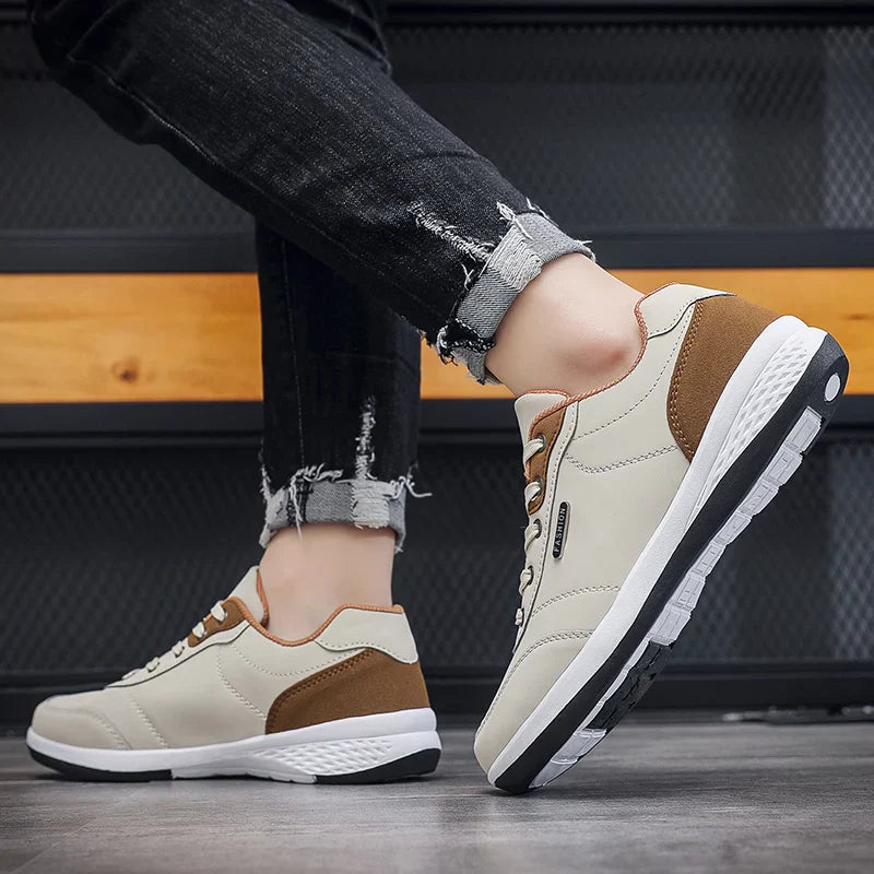 Men Shoes Spring Autumn Waterproof Walking Sneakers Leisure Male Leather Sports Shoes Non-Slip Footwear Tennis for Men