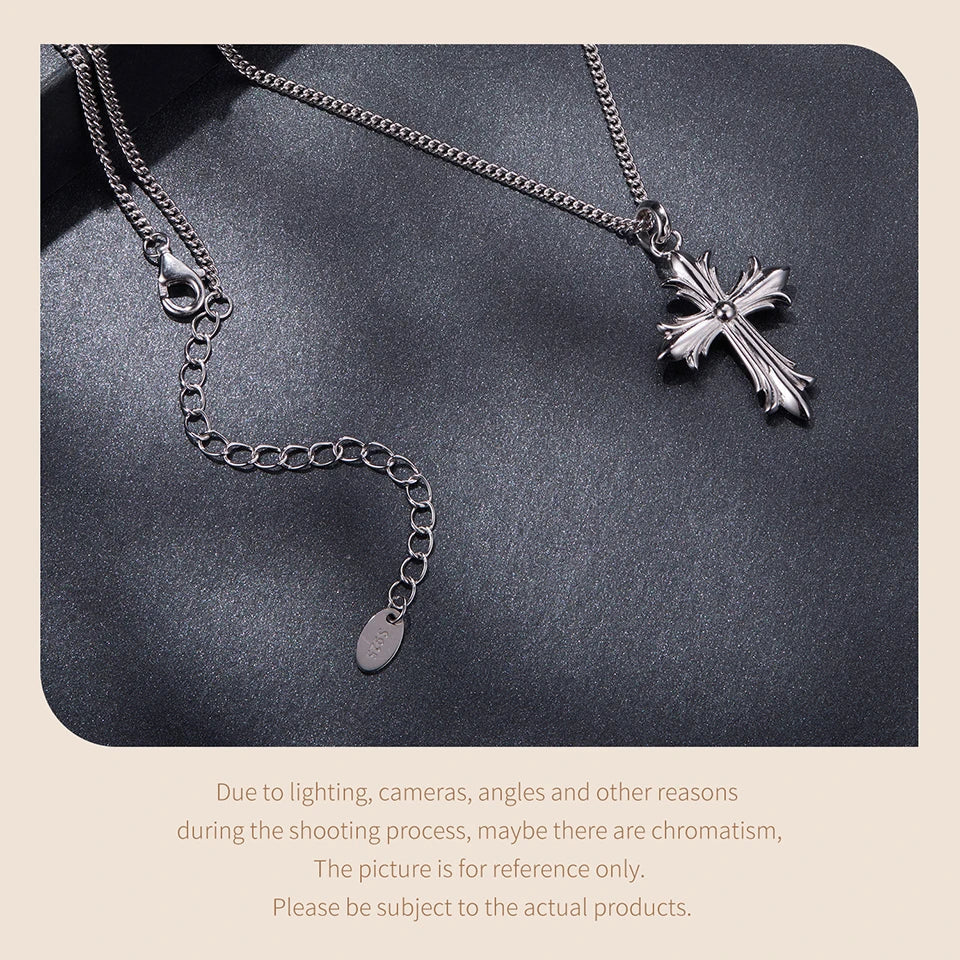 Moissanite Cross Pendant Necklace 925 Sterling Silver O-Chain Vintage Arrow Neck Chain for Women Guarding Faith Gift