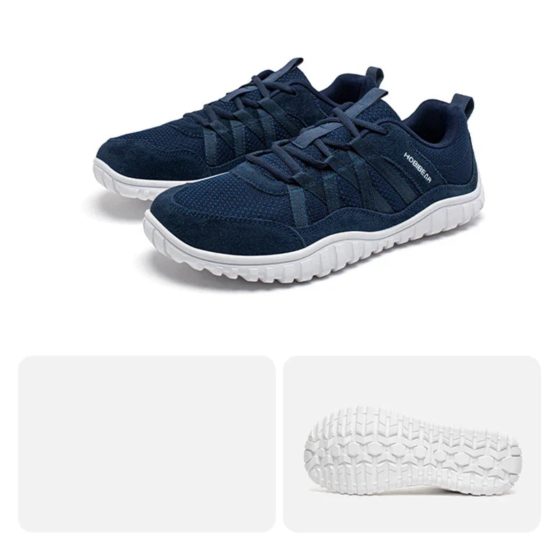 Unisex Wide Toe Sneakers Mesh Breathable Walking Shoes Non Slip Lace Up Sneakers