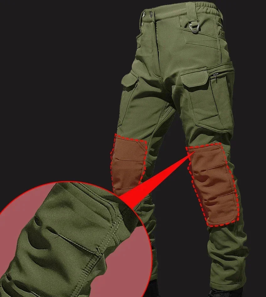 Waterproof Shark Skin Tactical Sets Mens Thicken Fleece New Soft Shell Combat Jackets+windproof Warm Cargo Pant 2 Piece Set