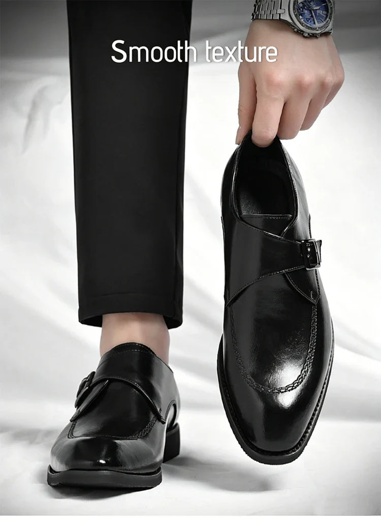 Men's Leather Shoes British Style Business Formal Derby Comfortable Fashionable Casual Footwear-SJ1112
