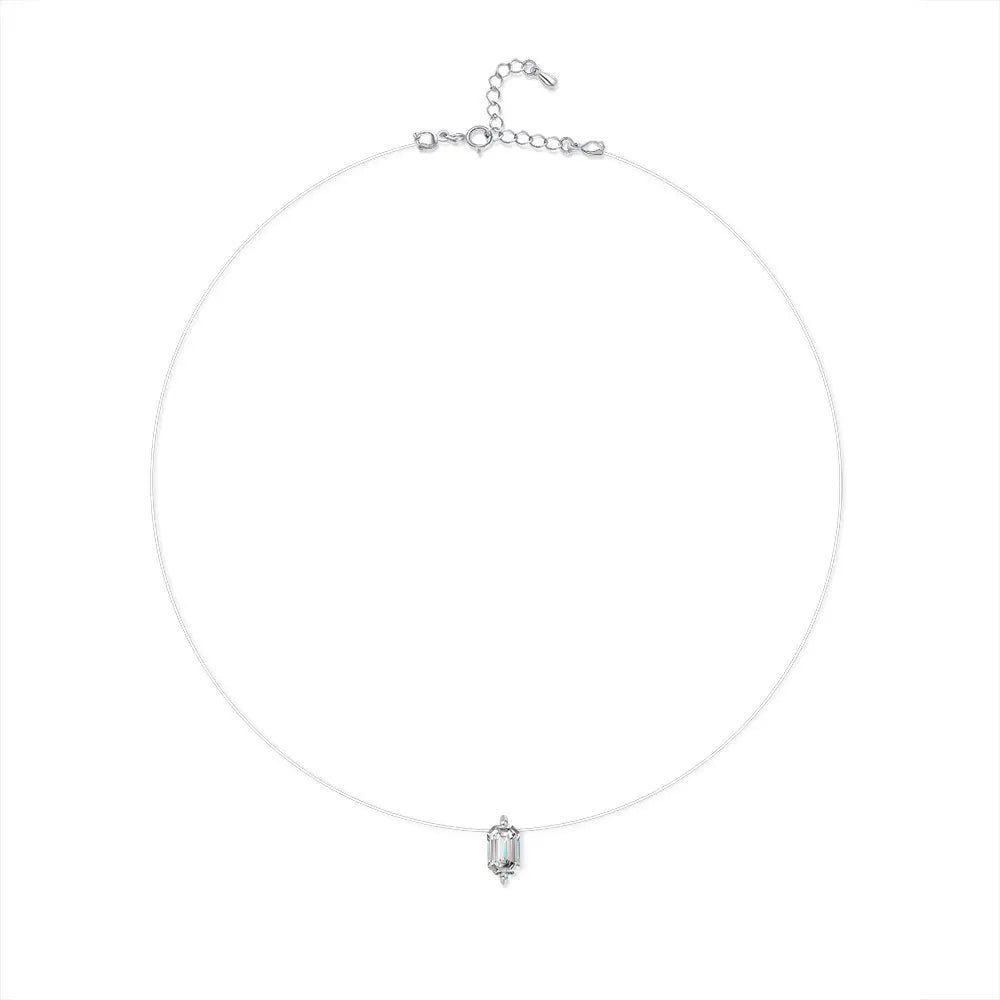 GRA Certified 1CT Marquise Cut Moissanite Pendant Necklace for Woman 925 Silver Fishing Line Water Drop Diamond Necklaces