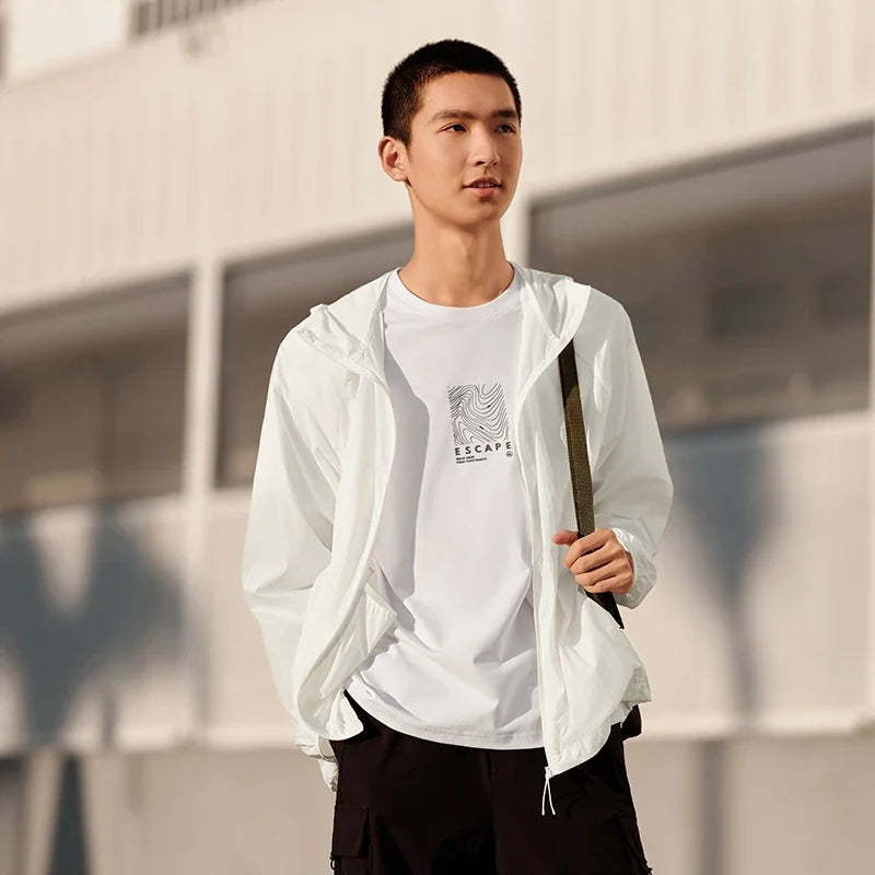 Jacket Men 2024 Summer New Coat Simple Solid Color Hooded Couple Wear Rotator Sleeve Light Sun Protective Clothing