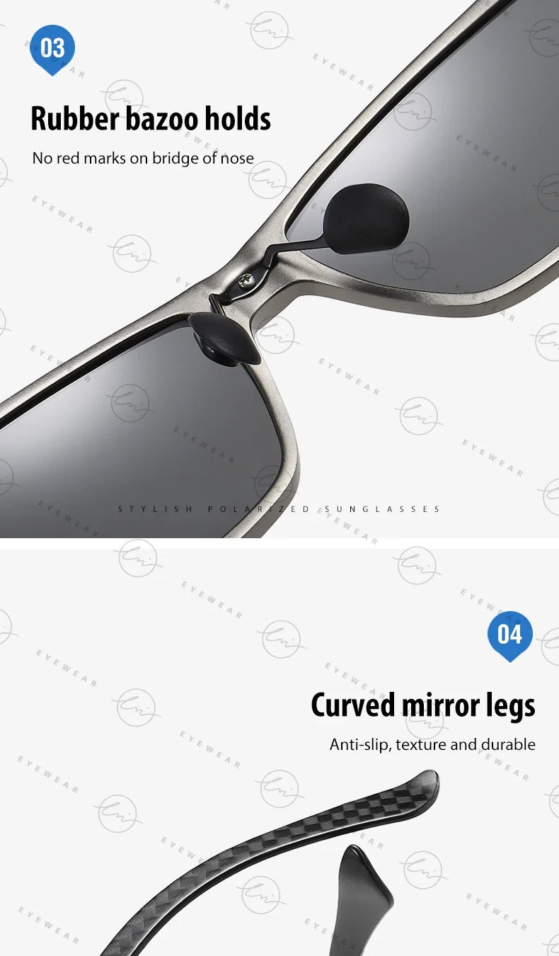 High Quality Carbon Fiber Sunglasses Polarized Man Photochromic Sun Glasses Woman Anti-glare Chameleon Goggle zonnebril