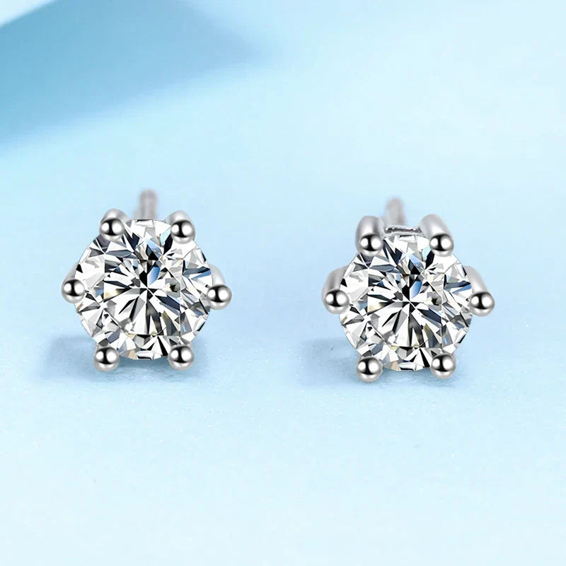 0.1ct-3ct D Color Moissanite Stud Earrings Lab Diamond 925 Sterling Silver with Gold Plated Earring Wedding Party Jewelry