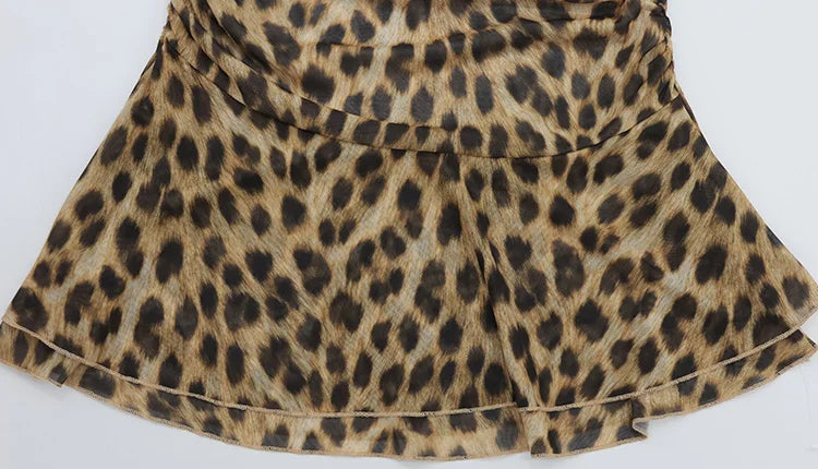 Leopard Pints Camisoles Sheath Fashion Women Dresses Sxexy Club Chic Bodycon Party Casual Outfits Female Vestidos