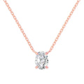 1/2/3carat Solitaire Oval Cut Moissanite Diamond Pendant for Women 18kYellow/Rose Gold Plated S925 Silver Minimalist Neck Chain