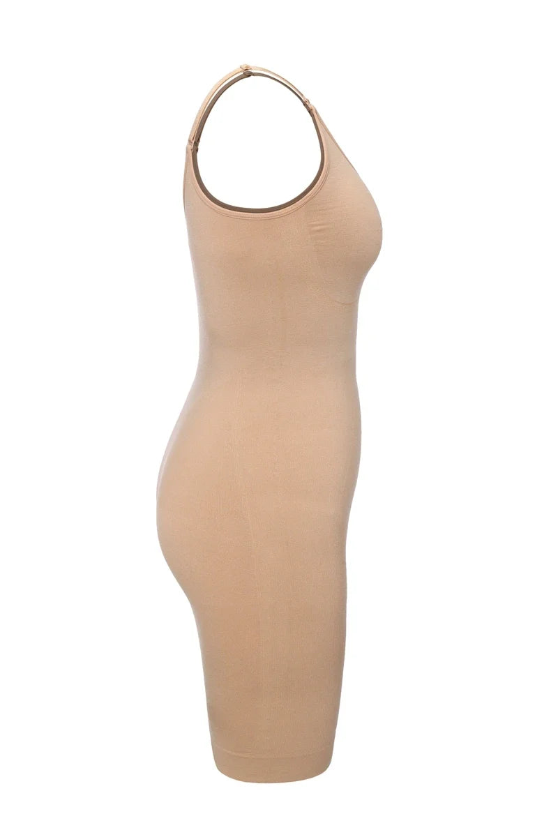 Sexy Full Slip Shapewear Women Dress V Neck Bodycon Underwear Smooth Compression Body Shaper Slimming Waist Abdomen Belly Corset