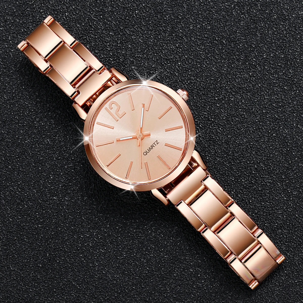 5/6PCS Fashion Women Watches Jewelry Set Luxury Analog Quartz Watch for Women Reloj Mujer Girls Clock Gift（Without Box）