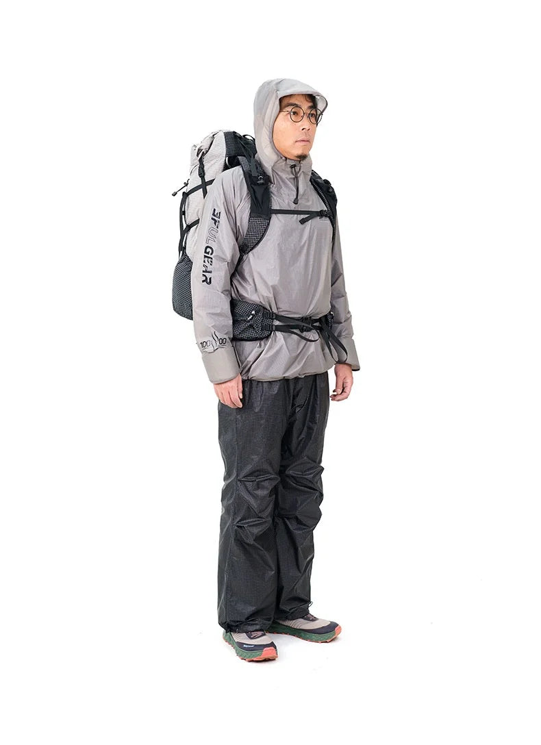 3F UL GEAR Qingsuo Rain Jacket Outdoor Ultralight Rain Zip Poncho Hiking Sleeve Rain Coats Waterproof Traveling Mountaineering
