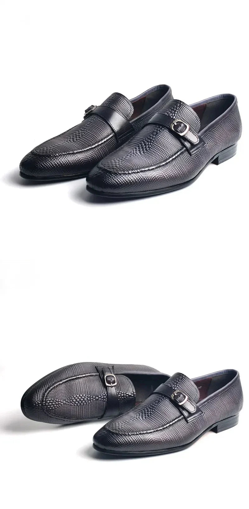 Luxury Men's Genuine Leather Loafers Buckle Slip-On Dress Shoes for Wedding, Party & Business Premium Comfort Casual Shoe