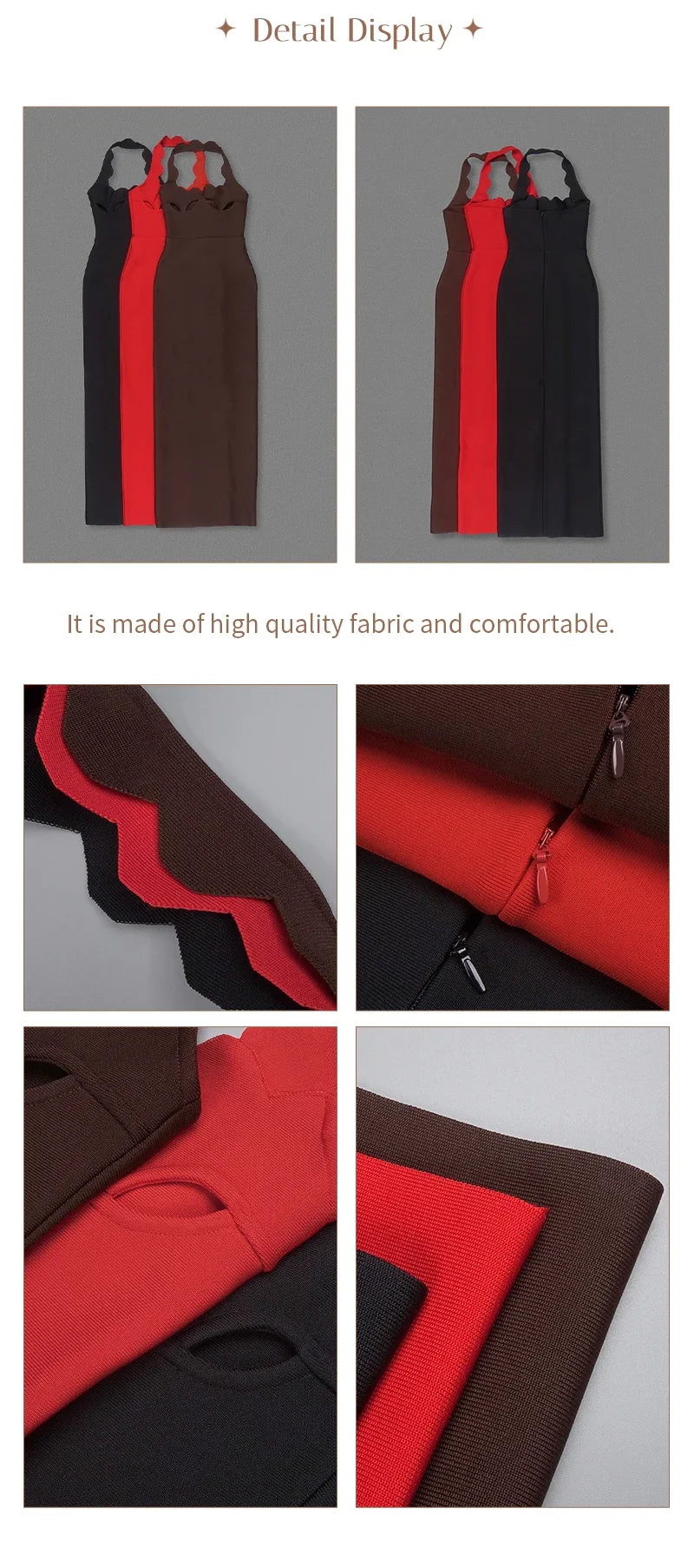 VC Black Halter Elegant Dress For Women 2025 New Summer Evening Party Celebrity Bodycon Long Dress Red Brown Prom Vestido