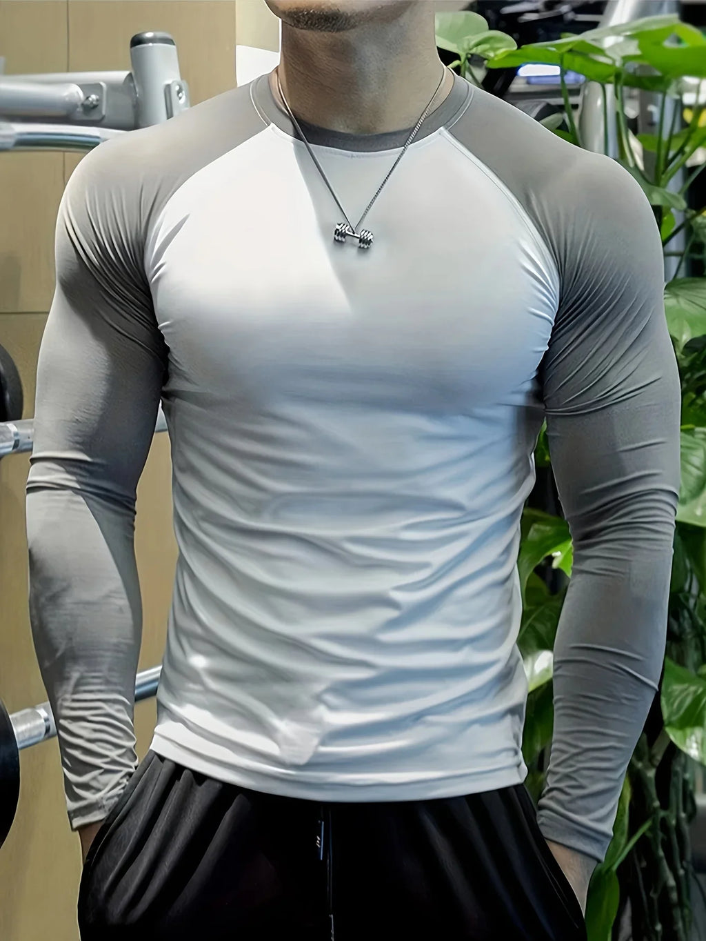 Men's quick drying soccer and basketball tight fitting top, high elasticity cycling compression training suit