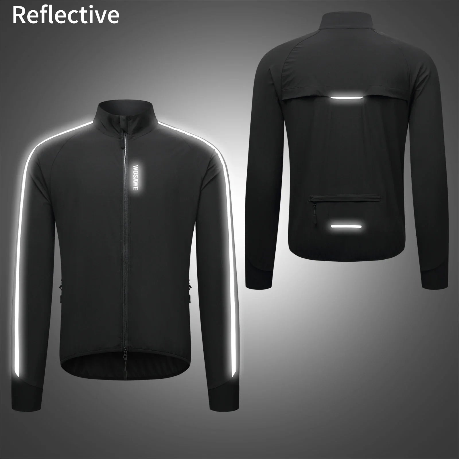 Men's Cycling Windbreaker Ultralight Reflective Windproof Jacket Men MTB Road Bike Wind Coat Long Sleeve Bicycle Clothing