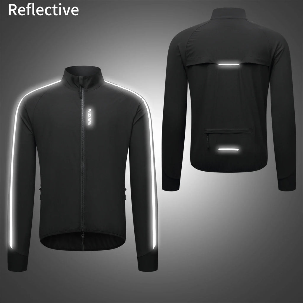 Men's Cycling Windbreaker Ultralight Reflective Windproof Jacket Men MTB Road Bike Wind Coat Long Sleeve Bicycle Clothing
