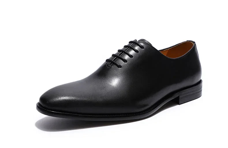 Designer Genuine Leather Mens Wholecut Oxford Shoes Luxury Brand Black Brown Dress Shoes for Business Office Formal Wear