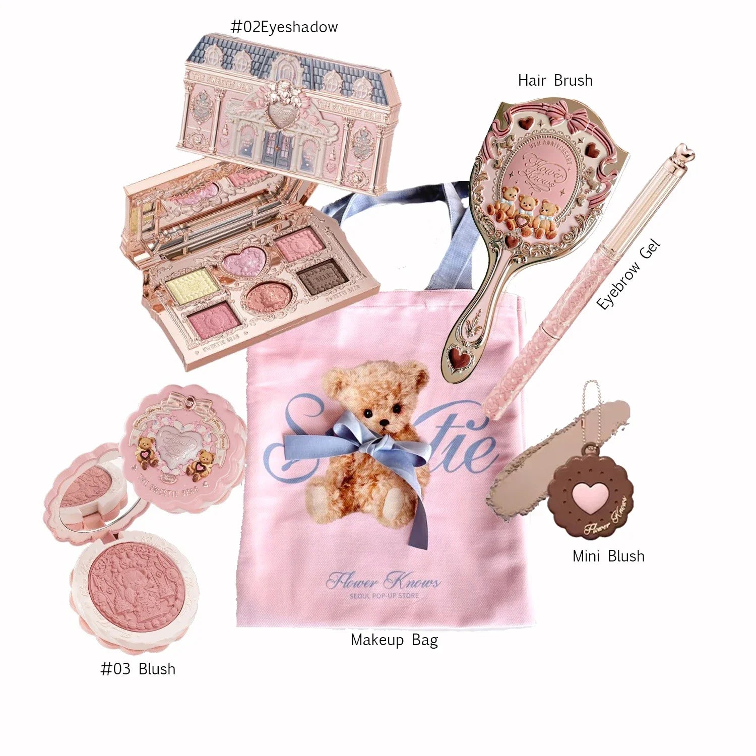 Makeup Set Box Full Swan Bear Garden Collection Embossed Blush Shine Lipstick Kit Foundation  All in Maquiagem Kit