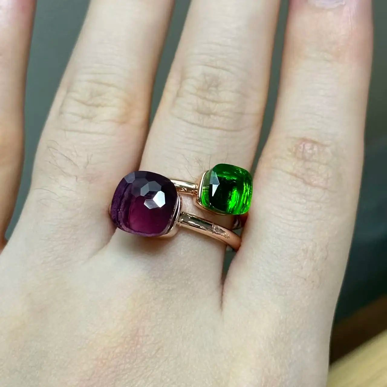 Classic and Petite Ring Set for Women Colorful Cyrstal Fashion Jewelry Gift Vanlentine's Day