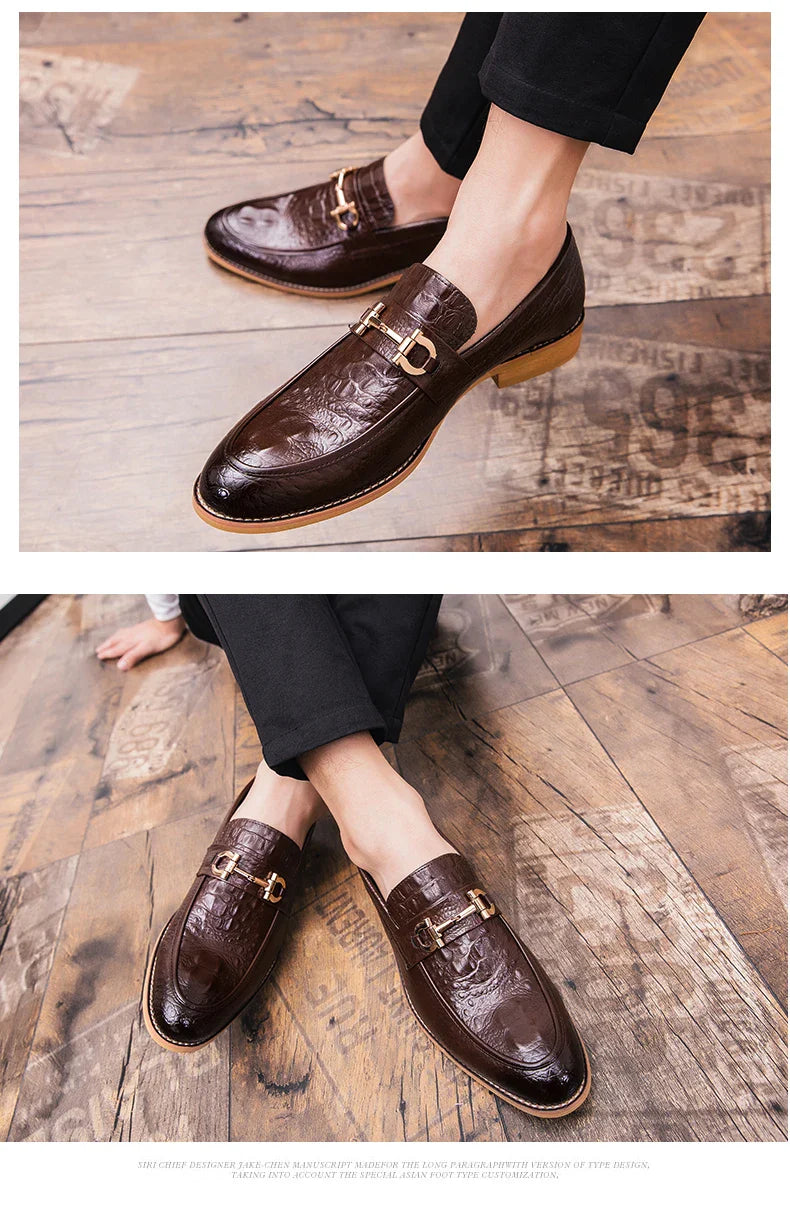 Trend Social Leather Shoes Men Wedding Party Office Leather Men's Dress Shoes  Classic Casual Business Shoes For Men Loafers