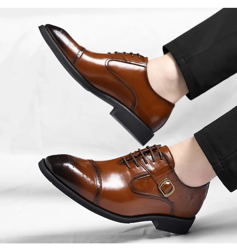 Men's Big Size Leather Shoes Spring Autumn Formal Business Office Wedding Dress Shoes for Man New Designer Business Shoe Man