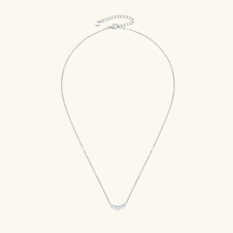 Moissanite Pendant Necklace 925 Silver Original Certified Chain For Women Exquisite Cluster Necklaces Anniversary Jewelry