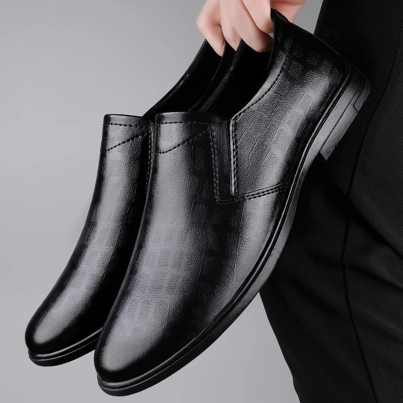 Casual Lightweight Men's Genuine Leather Loafers All-match Fashion Business Shoes Comfortable Men's Walking Shoes Mens Flats