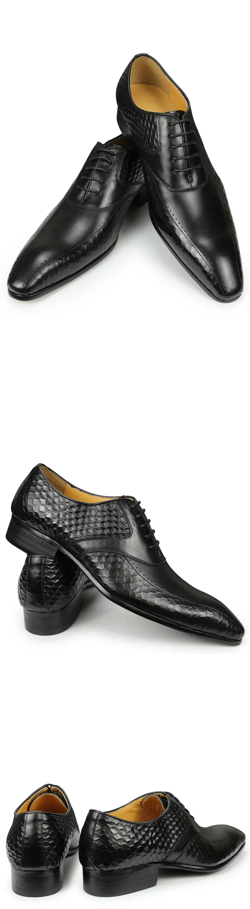 Luxury Men's Leather Shoes Leather Breathable Business Formal Shoes Wear Slip Casual Shoes High-end Height Increasing Lace Up