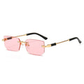 Fashion Rimless Rectangle Sunglasses Popular Women Men Shades Small Square Sun Glasses For Female Male Summer Traveling glasses