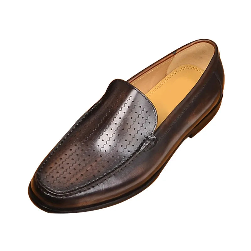 Newest 2025 Genuine Leather Men Driving Shoes Slip On Super Quality Comfortable Men Casual Cowhide Leather Moccasins Loafers