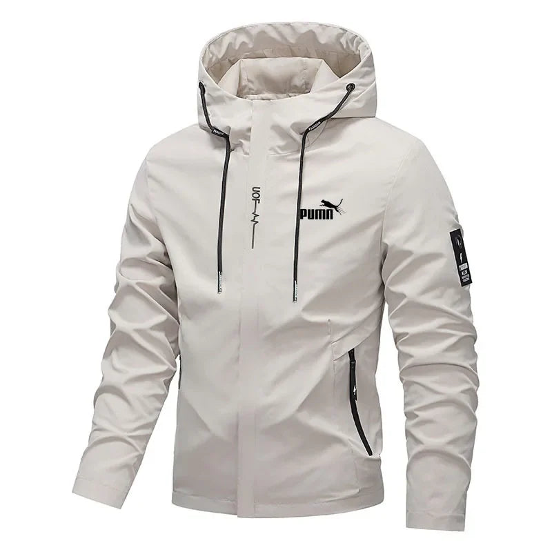 2026 Men's Outdoor Leisure Waterproof Raincoat - Lightweight Cycling Jacket - Hooded Street Style Hiking Windproof Jacket