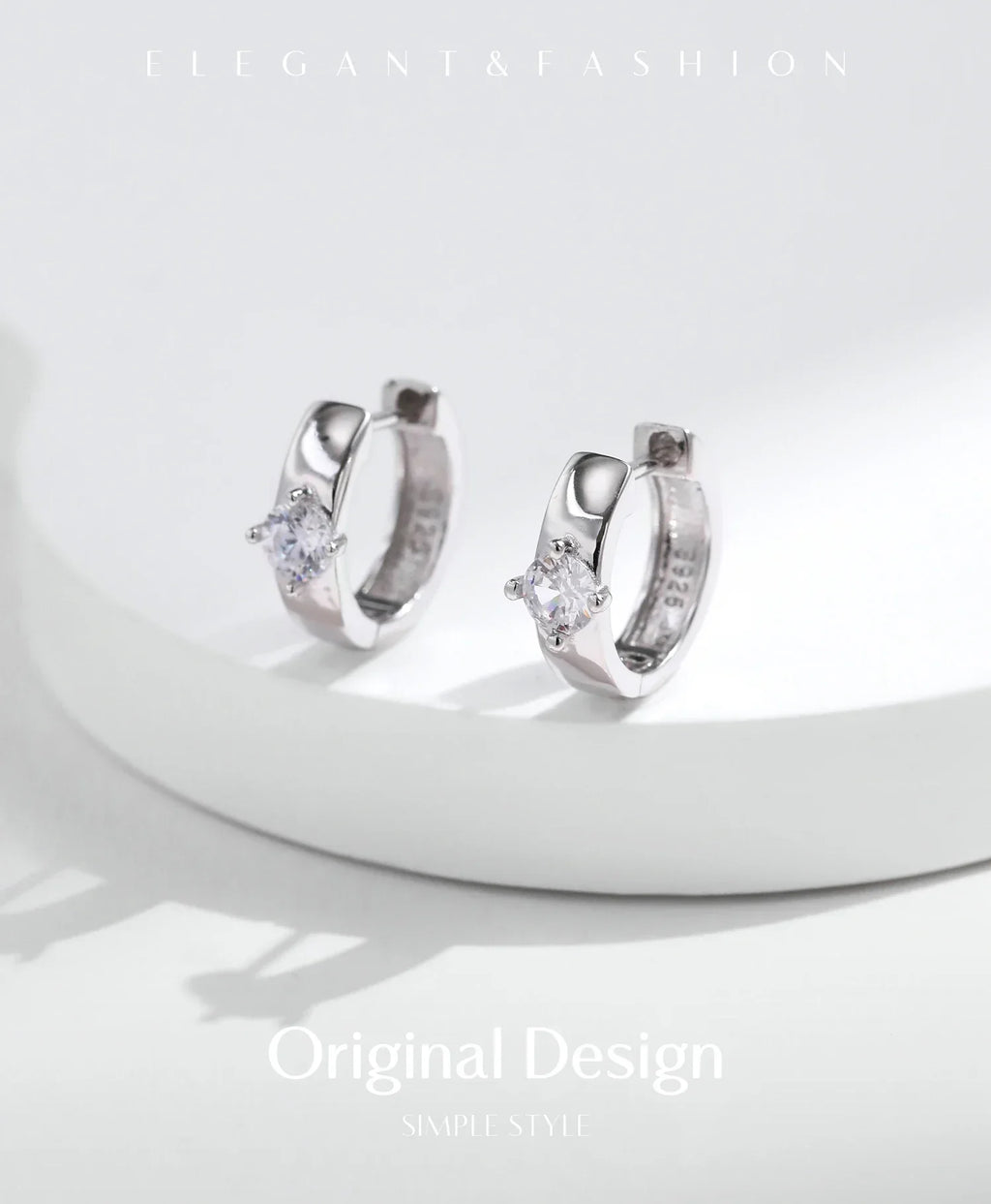 Round Moissanite Ear Buckles Lab Diamond 925 Sterling Silver Engagement & Wedding Hoop Earrings for Women Jewelry Gifts