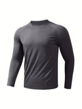 Men's fitness long sleeved T-shirt, men's quick drying football basketball tight top, high elasticity cycling compression traini