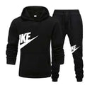 A new autumn and winter men's casual sportswear set of 2-piece hooded sweatshirt and long pants for outdoor fashionable jogging