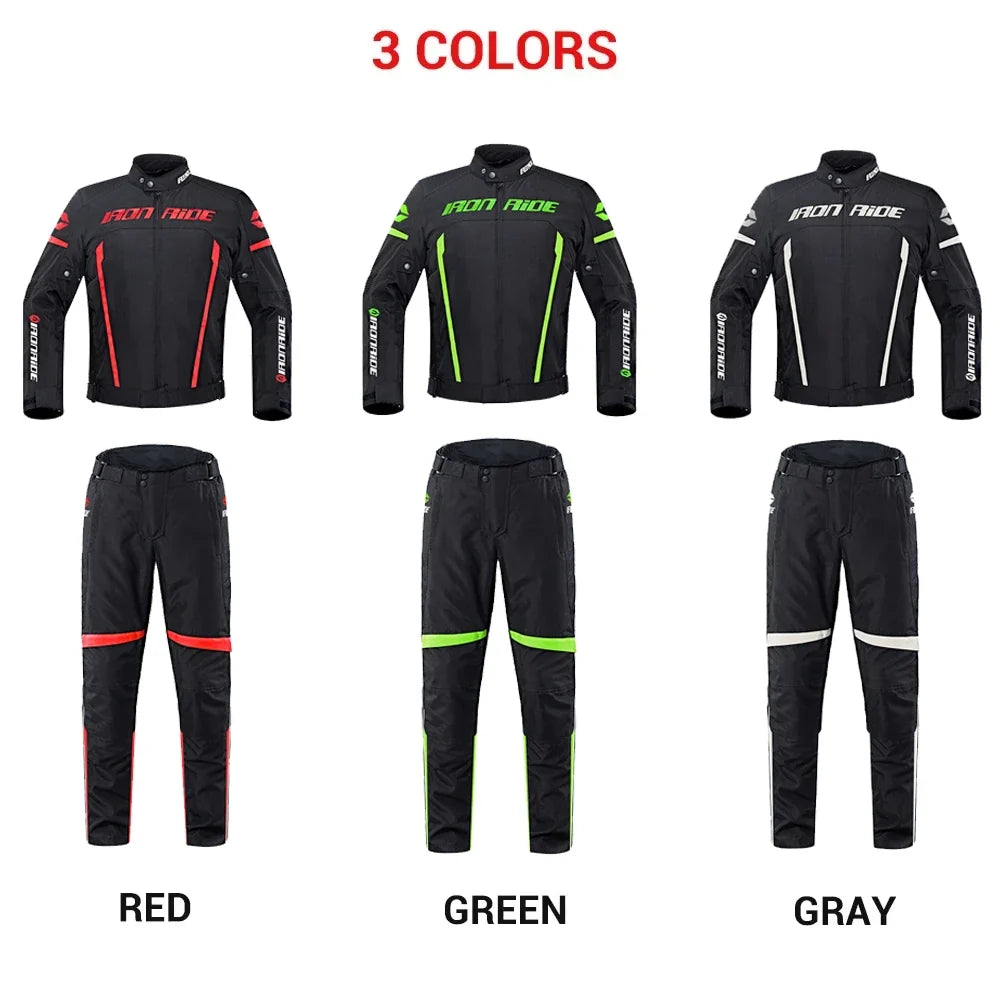 Motorcycle Jacket Waterproof Motorcross Jacket Pants Moto Jacket Windproof Riding Motorbike Clothes With Protective Gear M-3XL