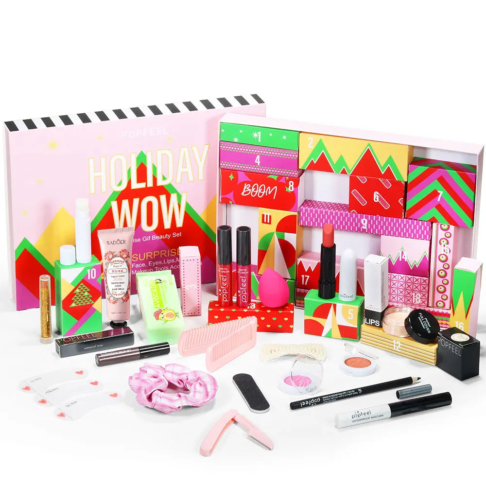 POPFEEL Surprise Gift Box Makeup Set for Girls – 20-Piece Face, Eye, and Lip Cosmetics and Beauty Tools Combination Set.