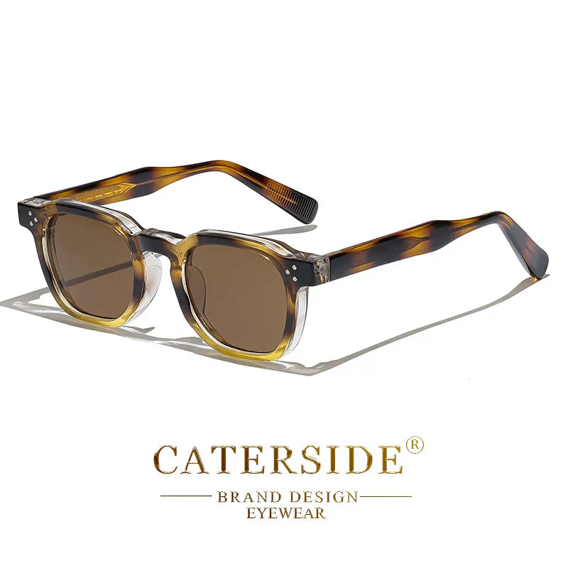 نظارات CATERSIDE الشمسية الجديدة ريترو بانك للرجال بتصميم مربع شخصي نظارات نسائية عصرية للحفلات هدية مهرجان قطعتين