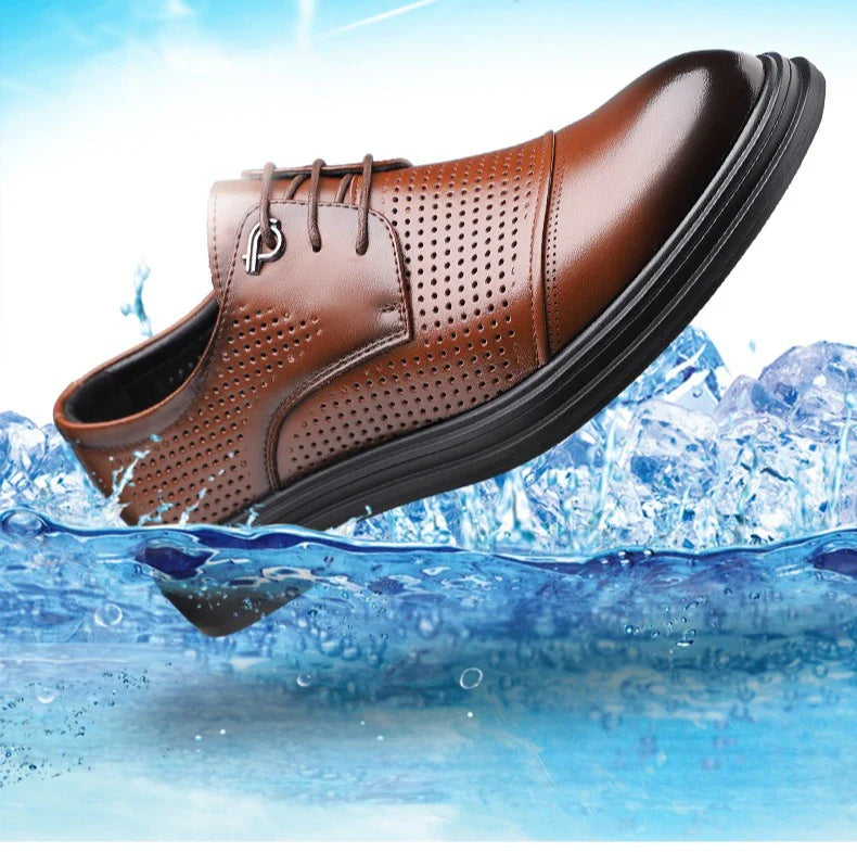 2026 New British Business Formal Leather Shoes for Man Summer Autumn Hallow Dress Shoes Male Solid Color Fashion Shoes Man