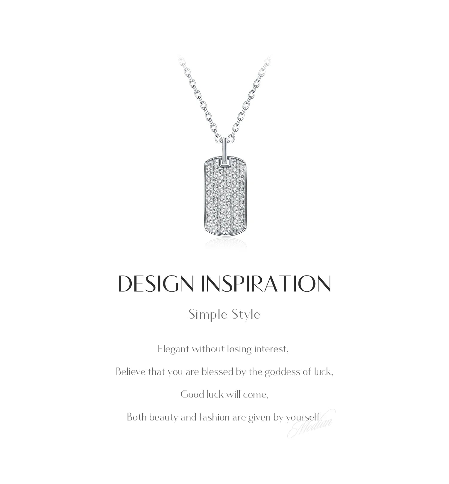 D Color Moissanite Rectangle Brand Necklace 925 Sterling Silver Trendy Stackable Pendant Necklaces For Women Fine Jewelry
