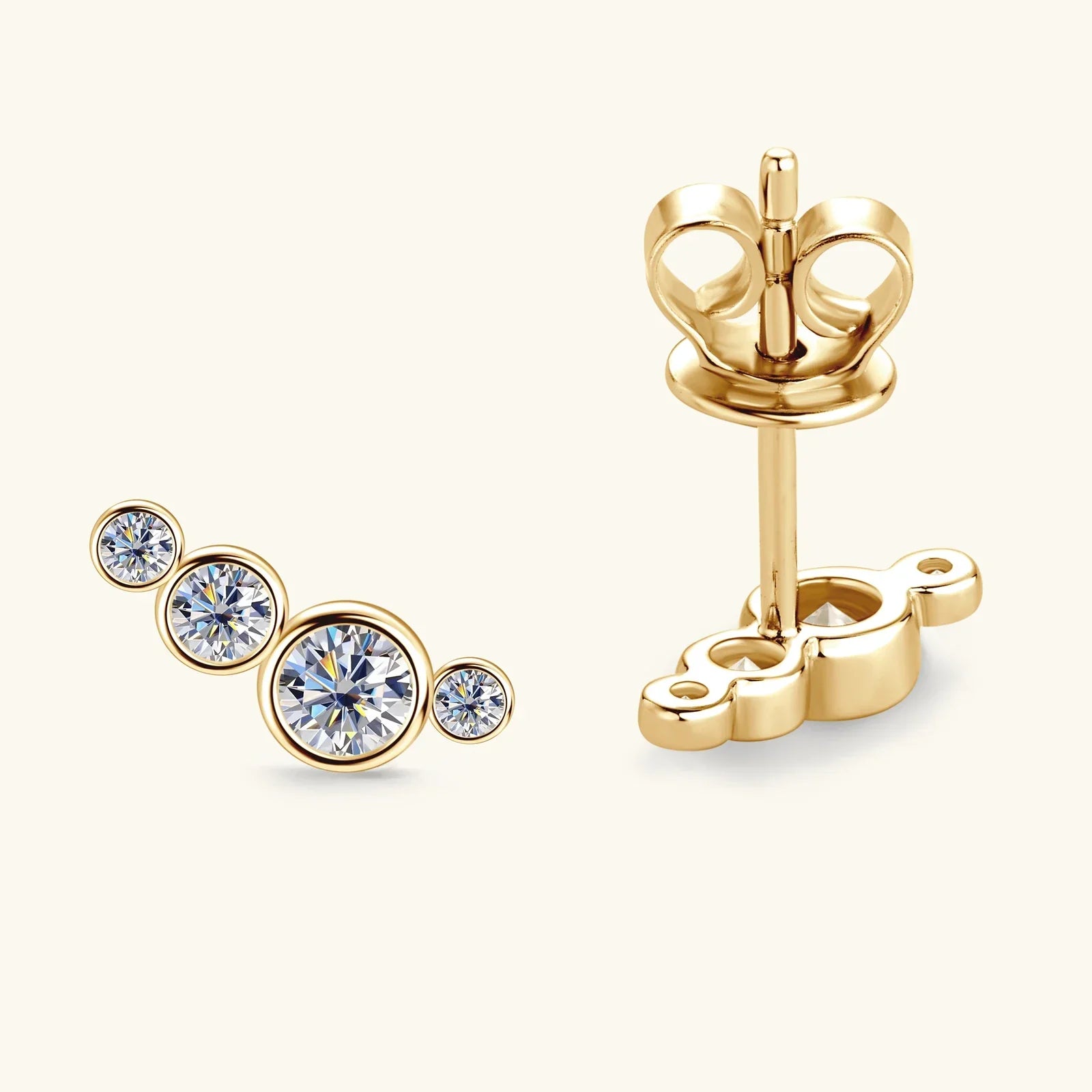 3mm Bezel Moissanite Earrings Original 925 Sterling Silver D Color Diamond Bubble Earrings Ear Stud for Women Fine Jewelry