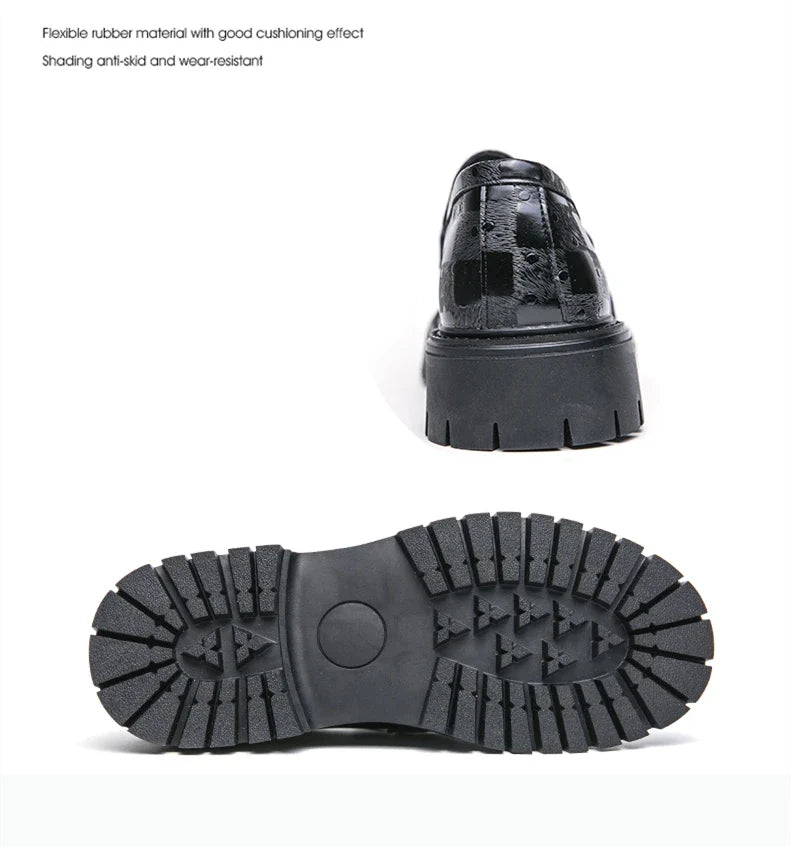New Platform Men's Casual Shoes Comfortable Fashion Luxury Loafers Men's Leather Shoes Heightening Loafers Beans Driving Shoes