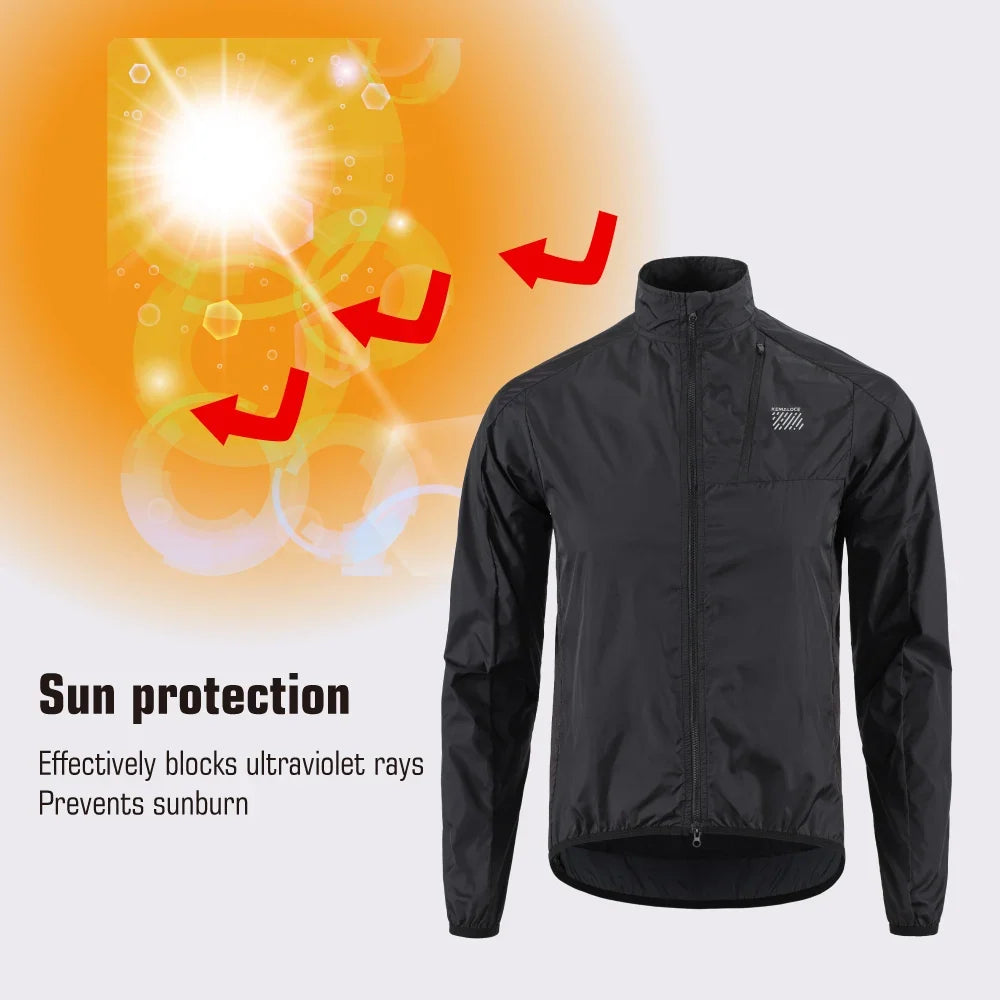 Cycling Jacket Windproof Men 2026 Ultralight Long Sleeve Bike Jersey Black&Yellow Lightweight MTB Sports Windbreaker