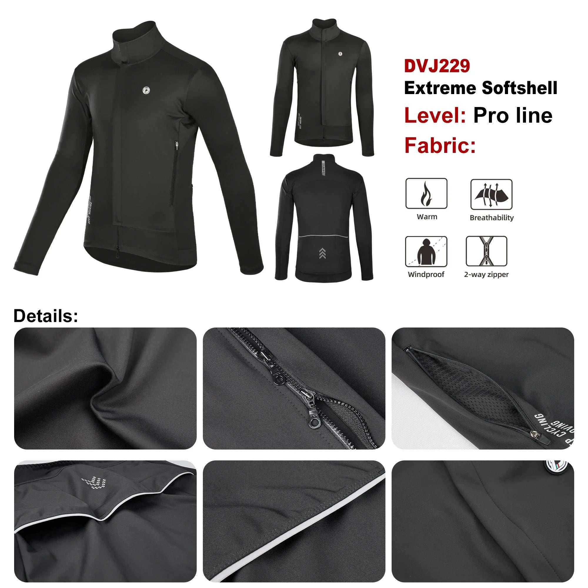 Cycling Jacket Winter Thermal Fleece Cycling Extreme Soft Shell Hot Warm Up Windproof 10 Water Resistance For -5~10 ℃