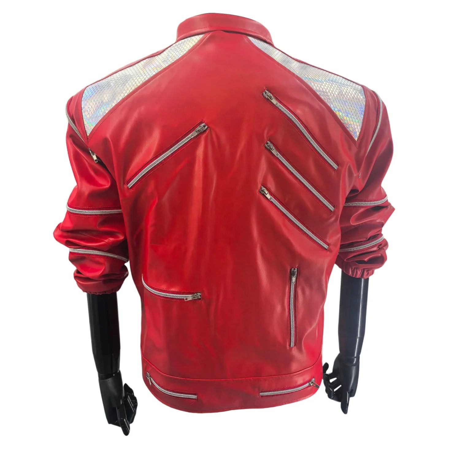 Punk Red Zipper Michael Casual Costumes America Fashion Style Jacket Outwear Imitation