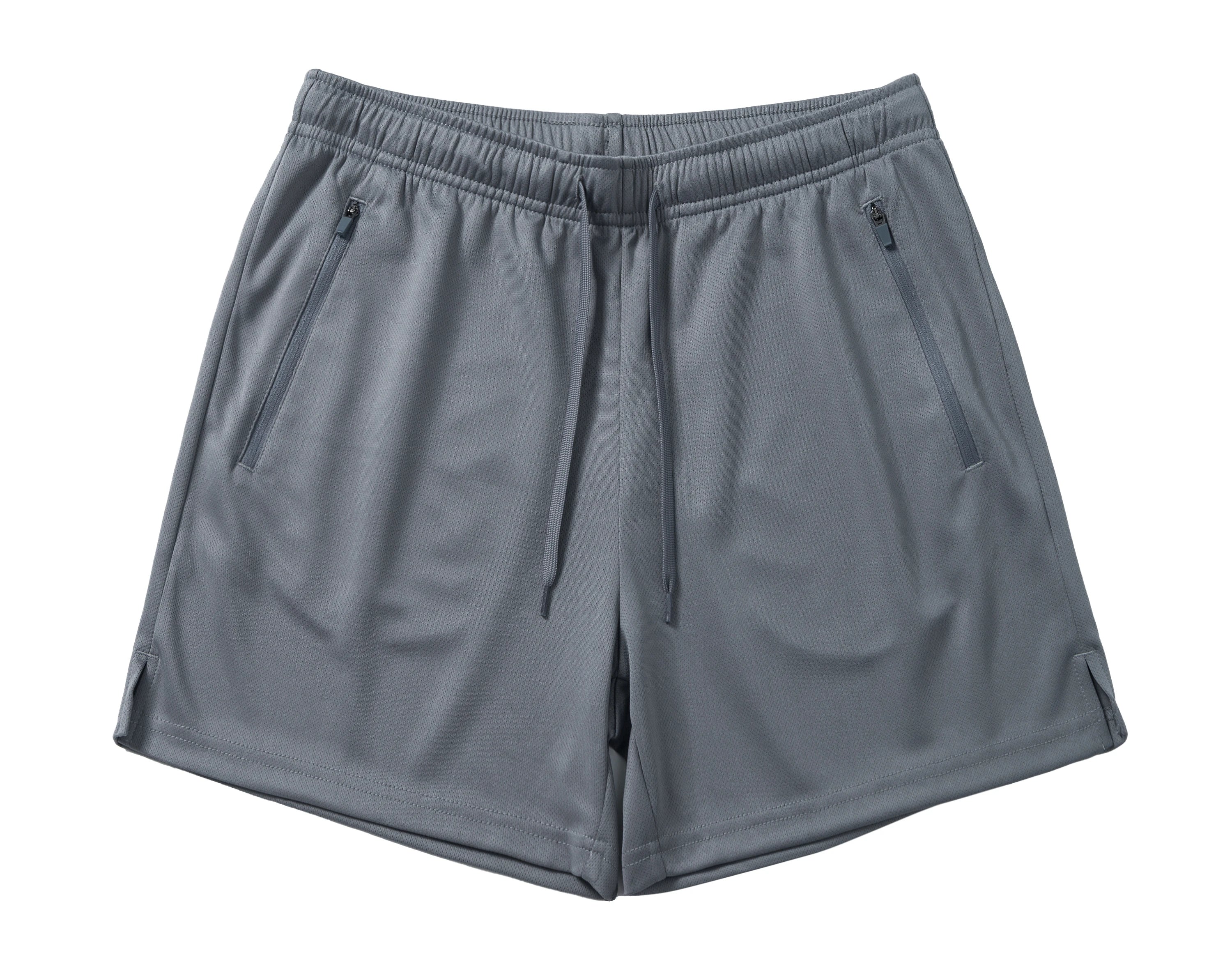 Men's Athletic Running Shorts Mesh Quick Dry Lightweight 5 inches Drawstring Gym Workout Shorts with Zipper Pockets